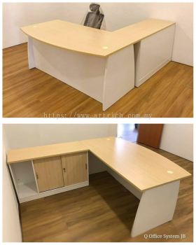 FOX-2190-1.8M&2.1M Wooden Series D Shape Table Set With Side Cabinet