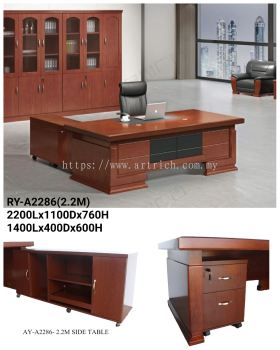 RY-A2286-2.2M Solid Wooden Executive Director Table With Side Cabinet