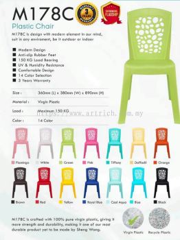 M178C Durable Plastic Chair Max Load 150kg   Sleek, Versatile, and Lightweight Seating Solution by Artrich Office Furniture Sdn Bhd