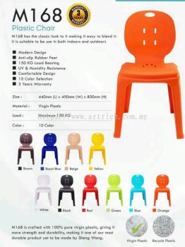 M168 Durable Plastic Chair Max Load 150kg   Sleek, Versatile, and Lightweight Seating Solution by Artrich Office Furniture Sdn Bhd