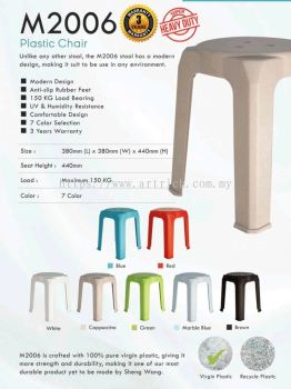 M2006 Durable Plastic Stool Chair Max Load 150kg   Sleek, Versatile, and Lightweight Seating Solution by Artrich Office Furniture Sdn Bhd