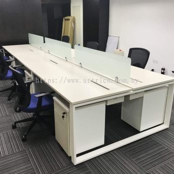 6 Seater Workstation With Divider Panel C/W Mobile Pedestal 2D1F