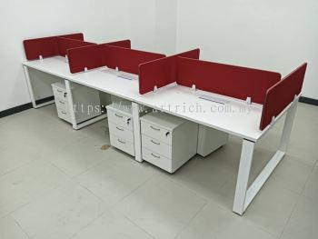 Cluster Of 6 Staff Workstation With Divider Panel