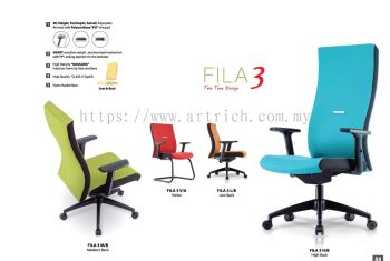 FILA 3 Fabric Office Chair | Stylish, Ergonomic & Comfortable Seating Solution By Artrich Office Furniture Johor Bahru