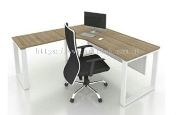 Loop Leg L Shape Table With Metal Modesty Panel Office Table - Stylish and Durable Metal Furniture Leg by Artrich Office Furniture Sdn Bhd Johor Bahru