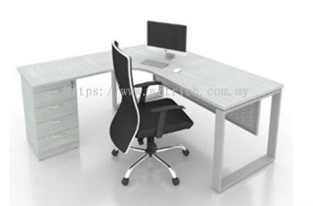 Loop Leg L Shape Table With Fixed Pedestal 4D Office Table - Stylish and Durable Metal Furniture Leg by Artrich Office Furniture Sdn Bhd Johor Bahru