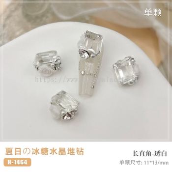 冰透水晶玫瑰花堆鉆 CRYSTAL TRANSPARENT ROSE FLOWER DIAMOND ACCESSORIES