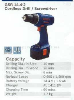 Bosch GSR 14.4-2 ( Cordiess Drill / Screwdriver ) 14.4 V Ni-Cd