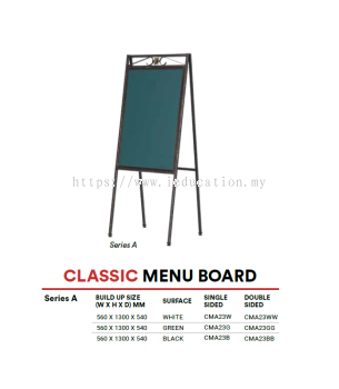 CMA23W CLASSIC Metal Menu Board