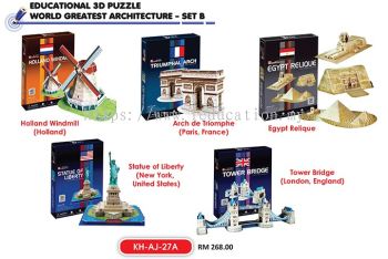 KH-AJ-27B Educational 3D Puzzle - World Greatest Architecture - Set B (5 box)