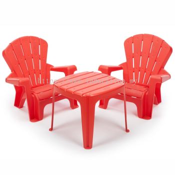 Garden Table & Chair Set- Red