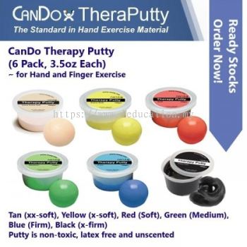 CanDo Therapy Putty (6 Pack, 100gm Each) For Hand And Finger Exercise