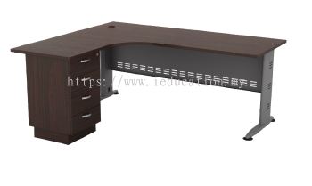 QL1515-4D Superior Compact Table C/w Fixed Pedestal 4D (L)  1500-700W x 1500-600D x 750H 