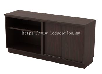 Q-YOS7160 Open Shelf + Sliding Door Low Cabinet  1600W x 450D x 750H