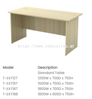EXT127 Standard Table 1200W x 700D x 750H