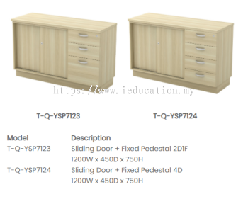 Q-YSP7123 Sliding Door + Fixed Pedestal 2D1F