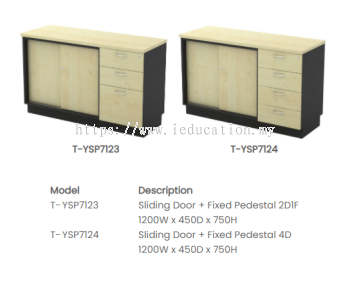 T-YSP7123 Sliding Door + Fixed Pedestal 2D1F