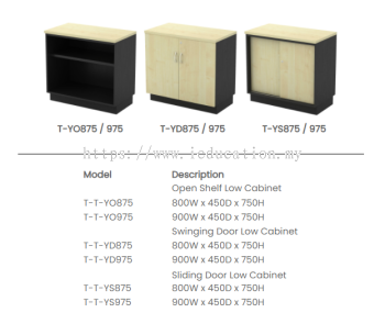 T-YO875 Open Shelf Low Cabinet 800W x 450D x 750H