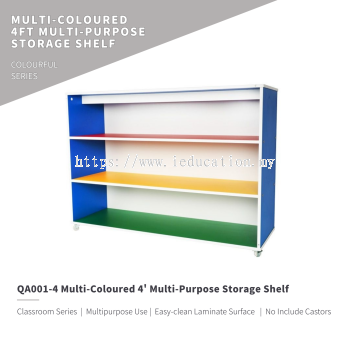 QA001-4 Multi-Coloured 4' Multi-Purpose Storage Shelf