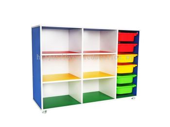 QA005F Multi-Coloured Manipulatives Storage Shelf