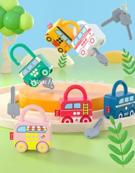 K3422B Kids Learning Locks Fun Unlocking Toy - Transport Theme B