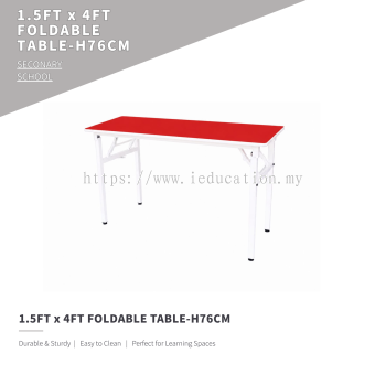 Q032FLH 1.5ft x 4ft Rectangular Table Wt Foldable Legs (H:76cm)