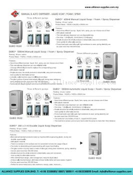 Manual & Auto Dispenser - Liquid Soap/ Foam/ Spray