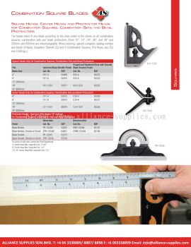 STARRETT Square Heads, Center Heads and Protractor Heads for Combination Squares, Combination Sets and Bevel Protractors