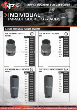 SP TOOLS Individual 3/8" Impact Sockets & Accessories