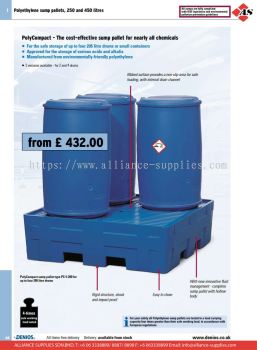 DENIOS Spill Pallets in Plastic for Drums and Small Containers