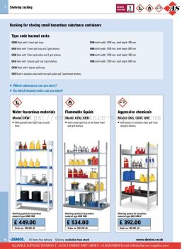 DENIOS Hazardous Substances Racking for Small Containers