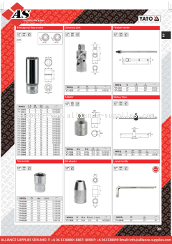 YATO Bihexagonal Deep Socket / Universal Joint / Flexible Handle / Adapter / Sliding T-Bar 