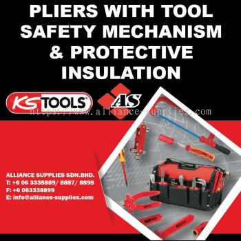 KS TOOLS Pliers with Tool Safety Mechanism & Protective Insulation