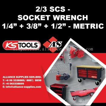 KS TOOLS 2/3 SCS - Socket Wrench 1/4" + 3/8" + 1/2" - Metric