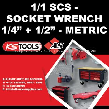 KS TOOLS 1/1 SCS - Socket Wrench 1/4" + 1/2" - Metric