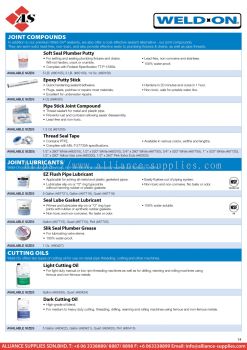 WELD-ON Joint Compounds / Joint Lubricants / Cutting Oils