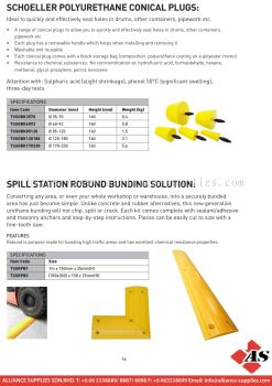 Schoeller Polyurethane Draincover, Barriers & Conical Plugs / Spill Station Robund Bunding Solutions