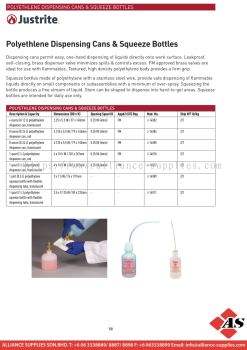 Polyethene Dispensing Cans & Squeeze Bottles (JUSTRITE) 