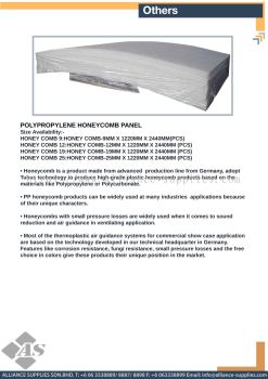 Polypropylene Honeycomb Panel
