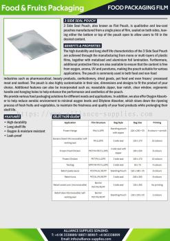 Food Packaging Film - 3 Side Seal Pouch