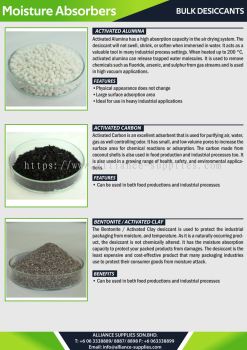 Bulk Desiccants - Activated Alumina / Activated Carbon / Bentonite / Activated Clay