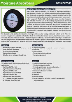 Desiccator - Plastic Panel Mounting Desiccator