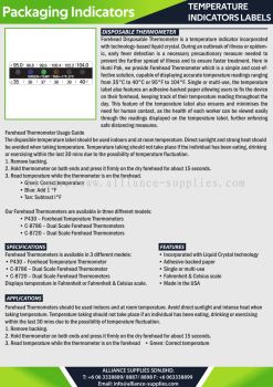 Temperature Indicators Labels - Disposable Thermometer