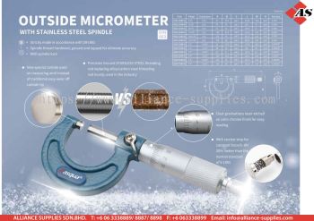 DASQUA Outside Micrometer with Stainless Steel Spindle