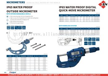 DASQUA IP65 Water Proof Outside Micrometer / IP65 Water Proof Digital Quick-Move Micrometer