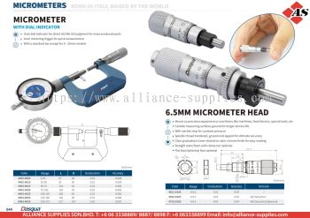 DASQUA Micrometer with Dial Indicator / 6.5mm Micrometer Head