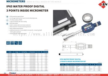 DASQUA IP65 Water Proof Digital 3 Points Inside Micrometer 