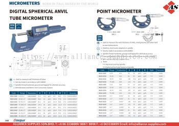 DASQUA Digital Spherical Anvil Tube Micrometer / Point Micrometer