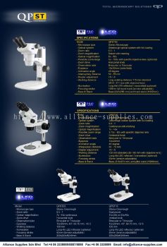 QP OPTIC Stereo Zoom Microscope 8X - 50X (Ratio 1 : 6.5)
