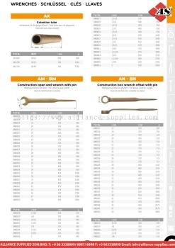AMPCO Extension Tube / Construction Open End Wrench With Pin / Construction Box Wrench Offset With Pin
